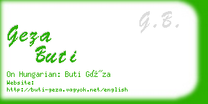 geza buti business card